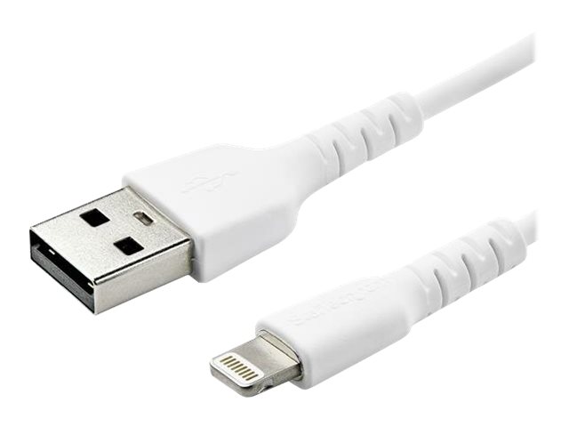 Startech 6 Ft(2M) Durable White Usb-A To Lightning Cable, Heavy Duty Rugged Aramid Fiber Usb Type A To Lightning Charger/Sync Power Cord, Apple Mfi C