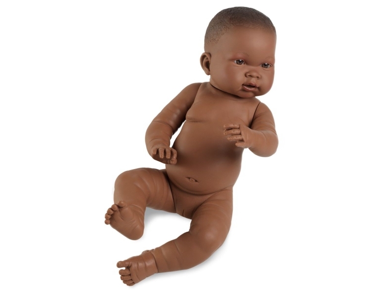 Llorens Dukke Baby Pige Nahia 45 Cm Uden Tøj Mørk Hud (45004)