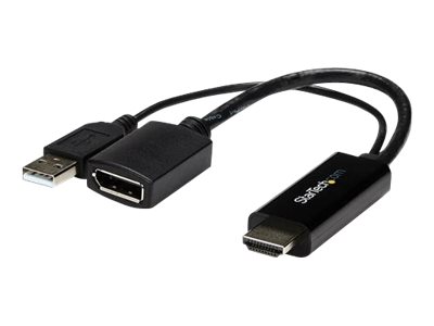Startech 4K 30Hz Hdmi To Displayport Video Adapter W/ Usb Power - 6 In - Hdmi 1.4 (Male) To Dp 1.2 (Female) Active Monitor Converter (Hd2dp) - Adapte