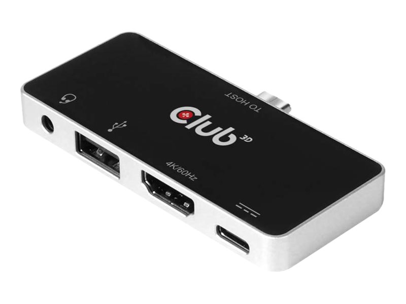 Club3d Csv-1591, Andocken, Usb 3.2 Gen 1 (3.1 Gen 1) Type-C, 100 W, 3,5 Mm, Schwarz, Chrom, 4K Ultra Hd