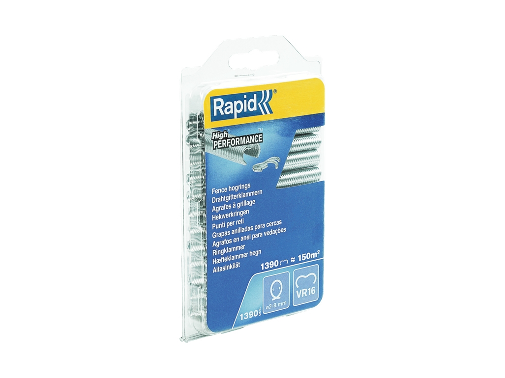 Rapid VR16 Ringklammer - Stängsel, Zink stål, Metallisk, 1390 styck | Kontorsmaterial - Häftapparater & häften - Häftklamrar | GameStuff