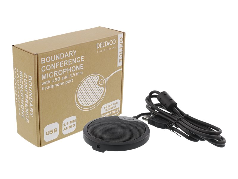 Deltaco Office Delc-0002 - Mikrofon - Kabelgebunden - Usb, 3,5 Mm Klinke - Schwarz