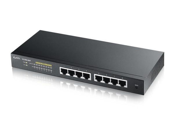 Zyxel Gs1900 8hp Switch Smart 100 1000 Poe+ Desktop Væg Monterbar Poe+