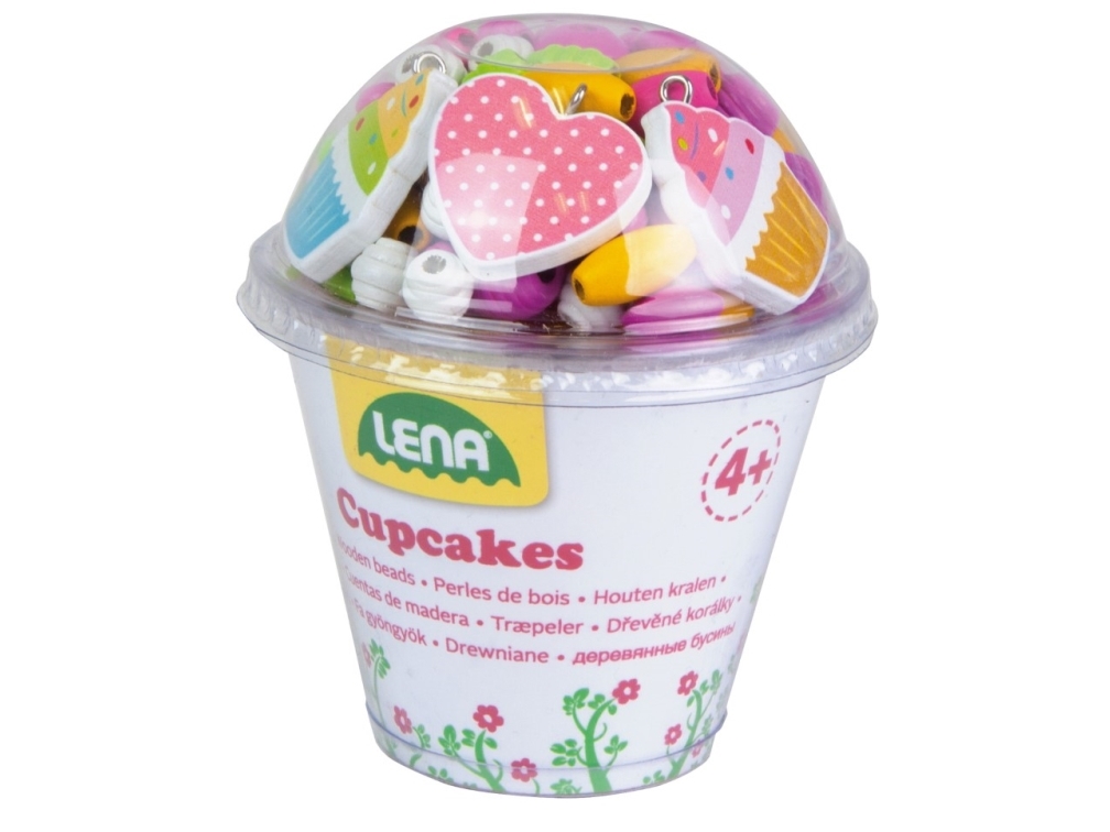 Træperler Cupcake Pink - Lav-det-selv Halskæde