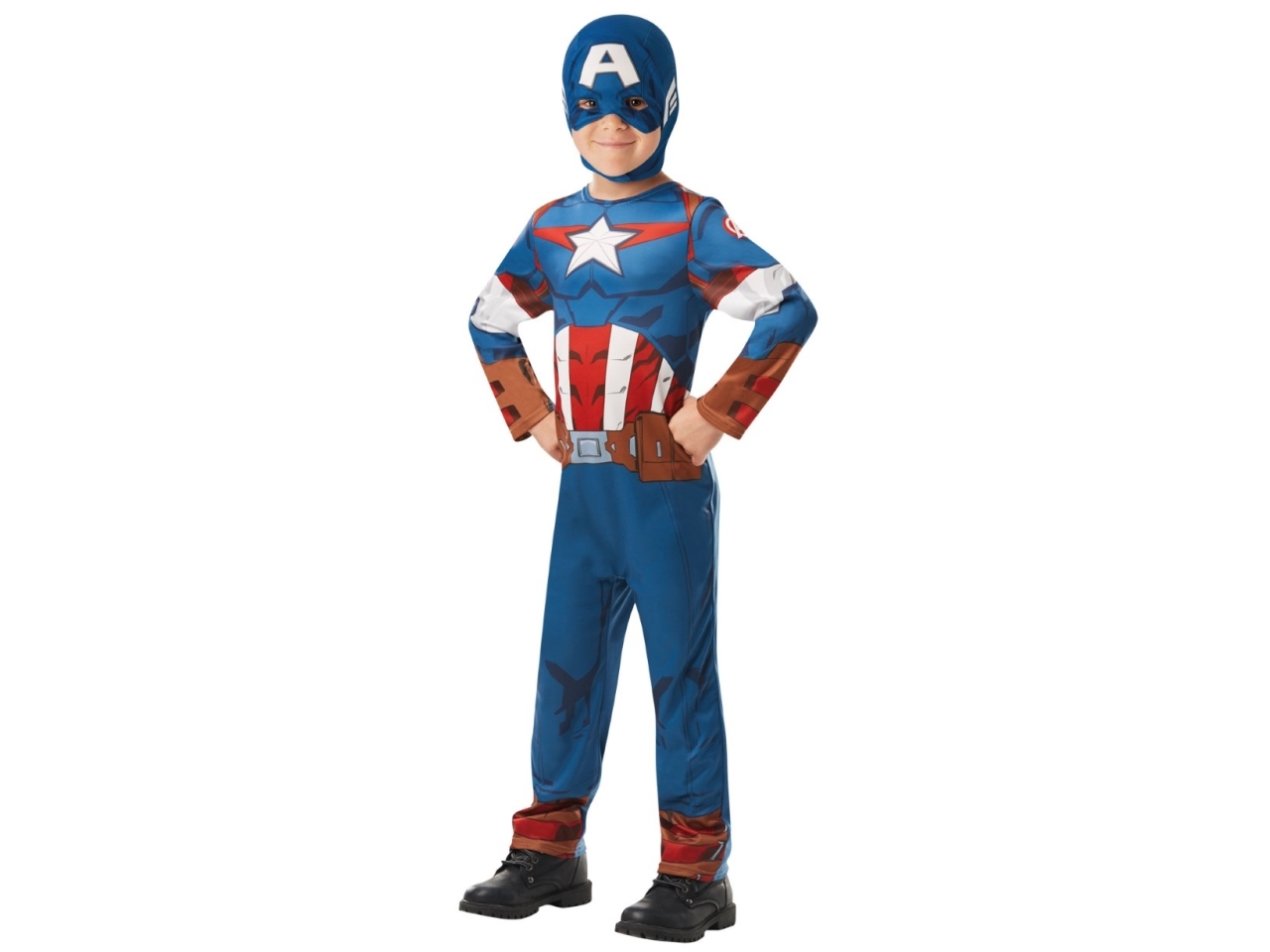 Captain America klassisk dräkt utklädningskläder (3-9 år)(Str. 128/L)