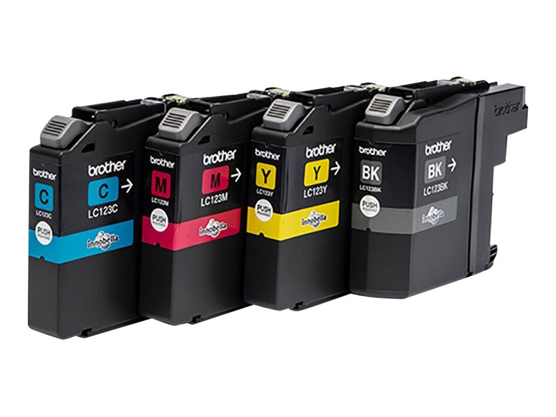 Brother Lc123 - 4 Pakker - Sort, Gul, Cyan, Magenta - Original - Blister - Blækpatron - For Brother Dcp-J100, Dcp-J105, Dcp-J132w, Dcp-J4110dw, Dcp-J