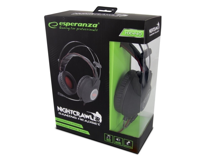 Esperanza Egh440 Nightcrawler Gaming-Headset, Schwarz