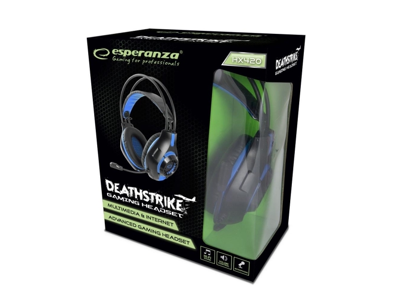 Esperanza Egh420b Deathstrike Gaming-Headset, Schwarz-Blau