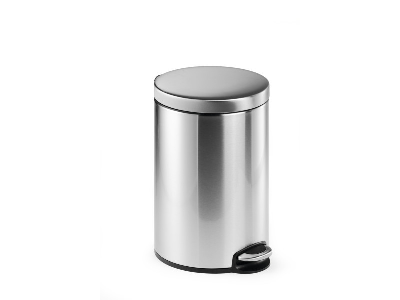 Durable Treteimer Edelstahl 12L Rund, 12 L, Rund, Edelstahl, Edelstahl, Terrasse, Edelstahl