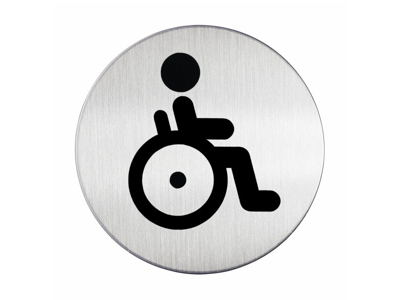 Symbolskilt Durable Handicap Toilet Ø83 Mm Metal Piktogram