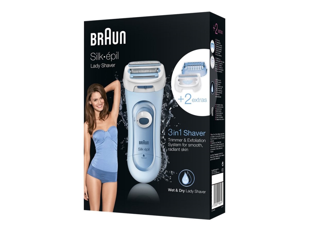 Braun Lady Shaver Silk-Épil 5160 Wet &Amp Dry, Anzahl Der Leistungsstufen 1, Blau