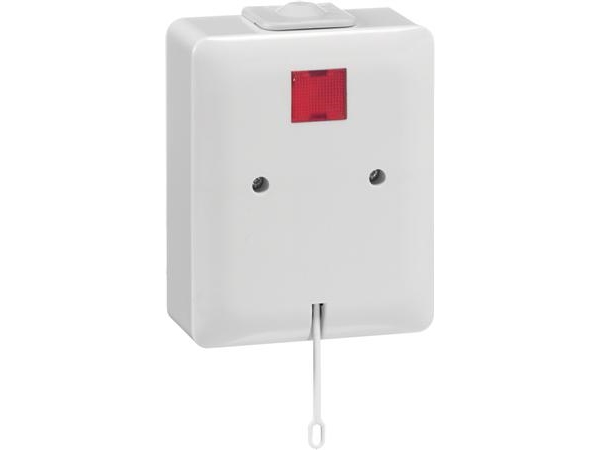 PEHA 2-polig växelströmbrytare 10A 250V IP20, Push-in-terminal, Dragsnöre, Gräddvit 1013 | Lauritz Knudsen - LK FUGA - Strömbrytare & Kontaktdon | GameStuff