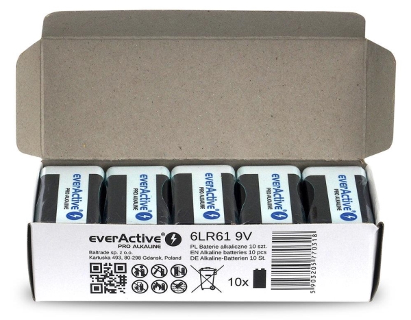 Everactive 6Lr61pro Alkaline Batterisæt (X 10)