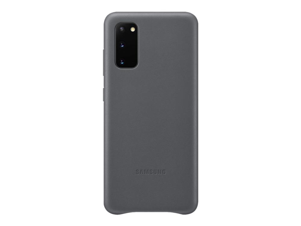 Samsung Leather Cover Ef-Vg980 - Bagsidecover Til Mobiltelefon - Aluminium, Læder - Grå - For Galaxy S20, S20 5G