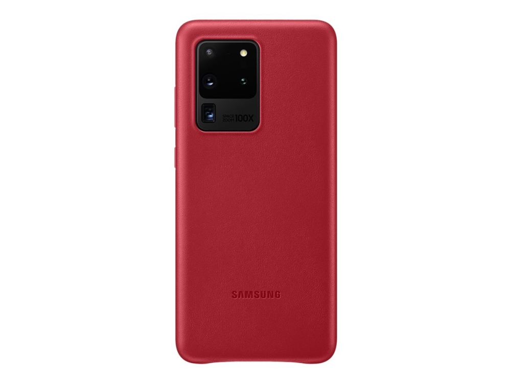 Samsung Leather Cover Ef-Vg988 - Bagsidecover Til Mobiltelefon - Aluminium, Læder - Rød - For Galaxy S20 Ultra, S20 Ultra 5G
