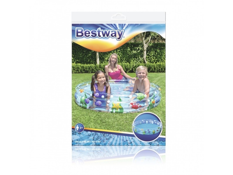 Bestway 51004, Oppblåsbart basseng, 282 l, Rund, 2 år, Vinyl, Flerfarget