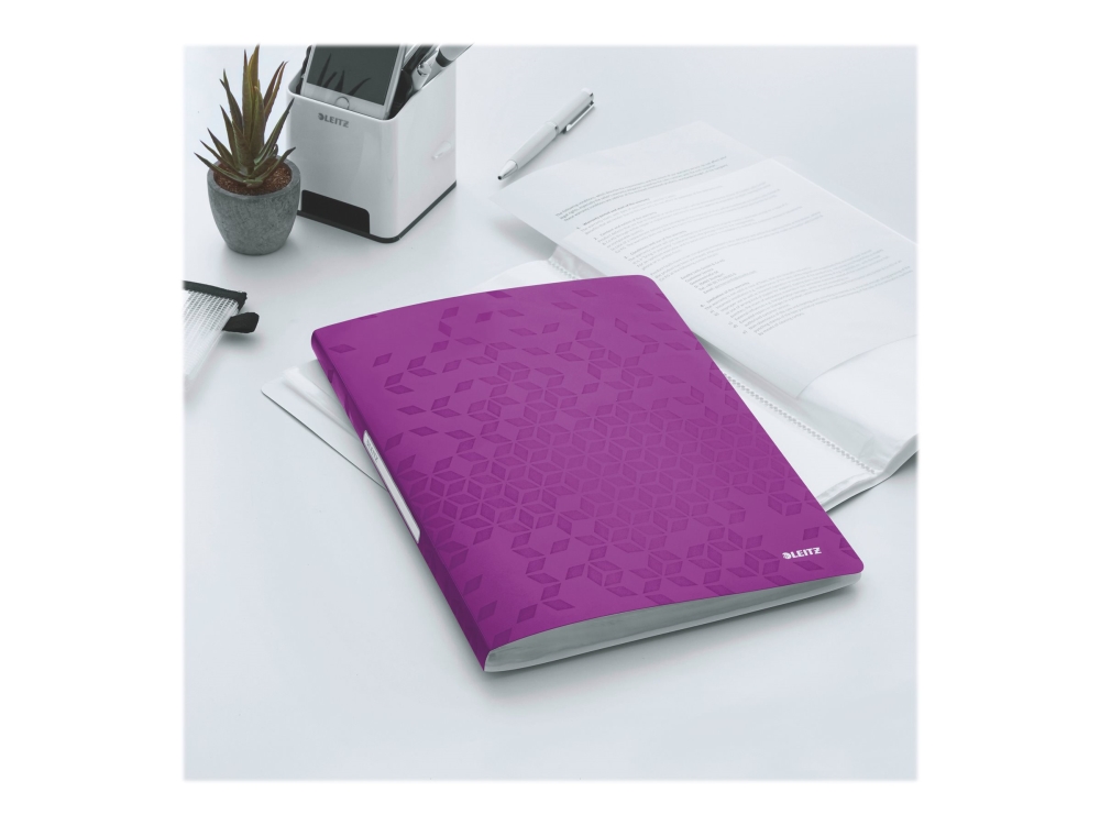 Leitz WOW - Visningsbok - 40 utrymmen - för A4 (210 x 297 mm) - kapacitet: 80 ark - lila metallic | Arkivering - Presentationsmappar och omslag - Demomappar | GameStuff