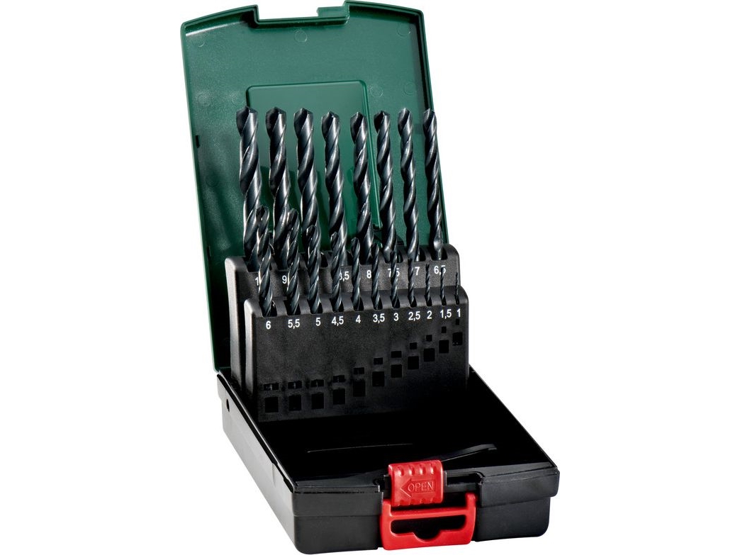 Metabo 627666000 Metal-Spiralbor-Sæt Med 19 Dele 1 Mm, 1.5 Mm, 2 Mm, 2.5 Mm, 3 Mm, 3.5 Mm, 4 Mm, 4.5 Mm, 5 Mm, 5.5 Mm, 6 Mm, 6.5 Mm, 7 Mm, 7.5 Mm, 8
