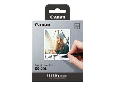 Canon Xs-20L Tinte/Papier Set – 20 Drucke, Tintenstrahl, 20 Blätter, 100 Jahr(E), Selphy Square Qx10, Box