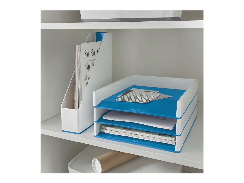 Leitz WOW Dual Colour - Brevbakke - for ANSI A (Letter) (216 x 279 mm), A4 (210 x 297 mm), C4 (229 x 324 mm), Folio (216 x 330 mm) - metalblå