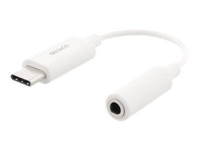 Deltaco Usbc-1145 - Usb-C Til Hovedtelefon Jackstikadapter - Usb-C Han Til 4-Pæl Ministik Hun - 11 Cm - Hvid - Aktiv