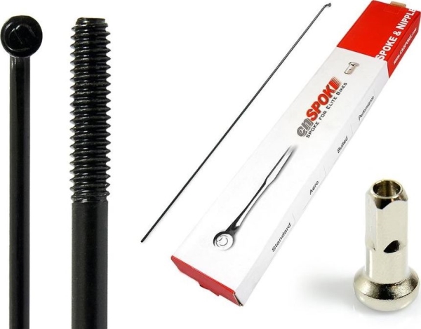 Cn Spoke Eger Cnspoke Std14 2.0-2.0-2.0 Rustfrit Stål 222 Mm Sorte + Nipler 144 Stk - Cn-Std222c