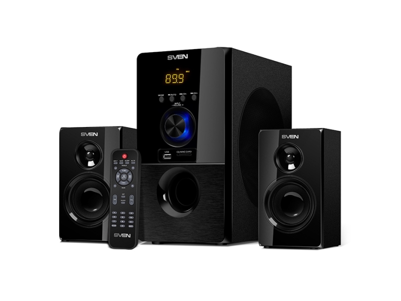 Sven Ms-2050, 2.1 Kanäle, 55 W, Pc/Notebook, Schwarz, Mdf-Platten, Ir