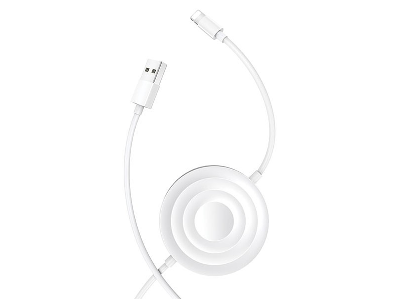 Usams Induktiv Oplader Us-Cc096 10W Med Lightning-Kabel Hvid/Hvid Cc96wh02
