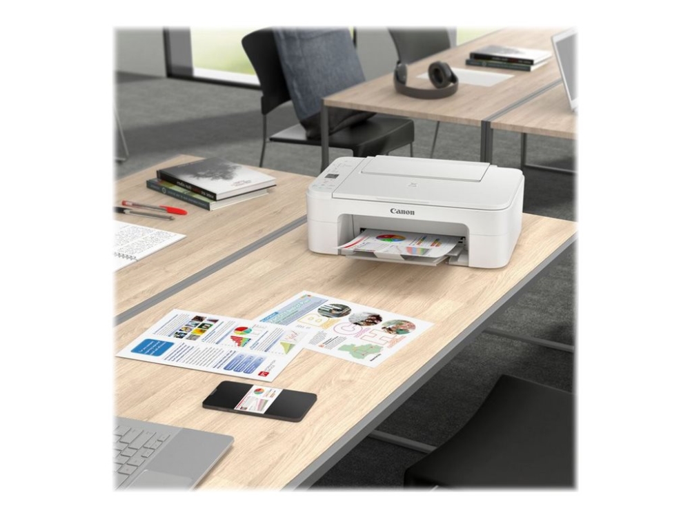 intellektuel kommentator Slange Canon PIXMA TS3351 - Multifunktionsprinter - farve - blækprinter - 216 x  297 mm (original) - A4/Legal (medie) - op til 7.7 ipm (udskriver) - 60 ark  - USB 2.0, Wi-Fi(n) - hvid