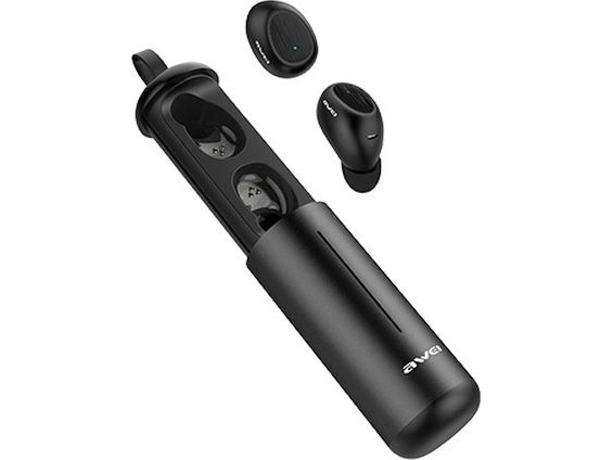 Awei Bluetooth 5.0 T55 Tws Ausinės + Docking Station Juodos Spalvos