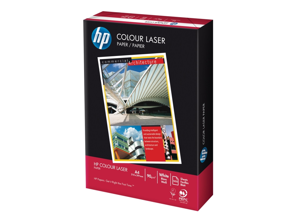 Hp Color Laser Paper - A4 (210 X 297 Mm) - 90 G/M² - 500 Stk. Almindeligt Papir - For Color Laserjet 85Xx Laserjet 10Xx, P2055 Officejet J4624, J64