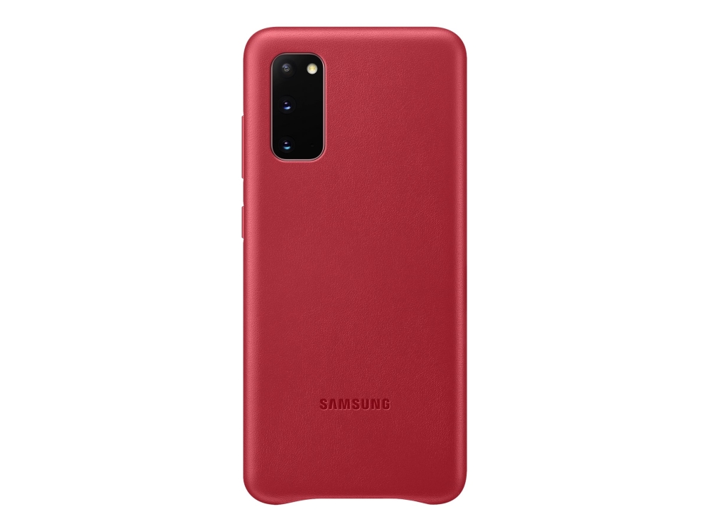 Samsung Leather Cover Ef-Vg980 - Bagsidecover Til Mobiltelefon - Aluminium, Læder - Rød - For Galaxy S20, S20 5G