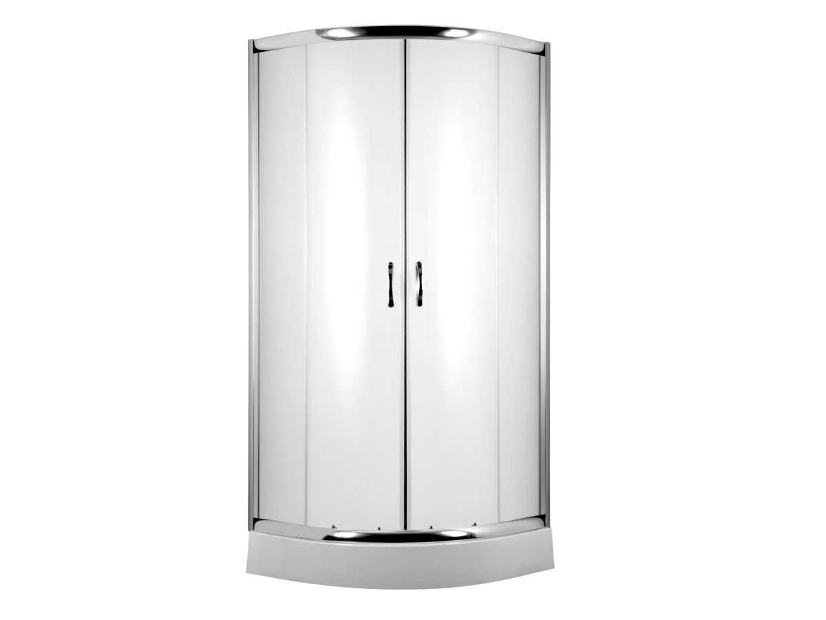 Deante halvcirkelformet kabine Funkia 90cm frostet glas krom profil (KYP 651K)