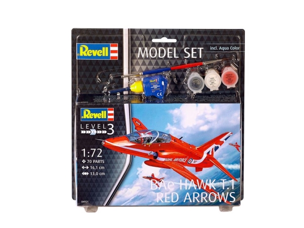 Revell Model Set BAe Hawk T.1 Red Arrows, Model af fly, Monteringssæt, 1:72, Hawk T.1, Avanceret, 70 stk