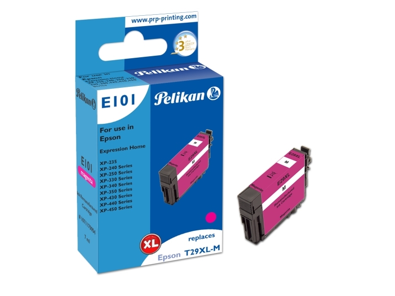 Pelikan E101, Kompatibel, Magenta, Epson, Xp-450, Xp-440, Xp-430, Xp-350, Xp-340, Xp-330, Xp-250, Xp-240, Xp-235, 1 Stk, Højt (Xl) Udbytte