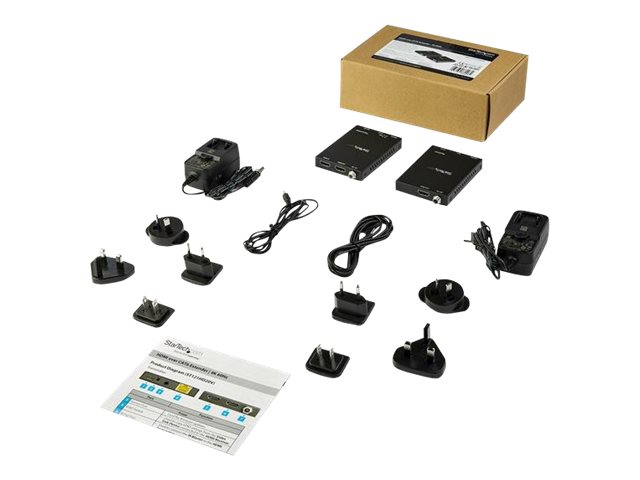 Startech Hdmi Over Cat6 Extender Kit - 4K 60Hz - Hdmi Balun Kit - Signal Up To 165 Ft / 50M - Hdr - 4:4:4 - 7.1 Audio Support (St121hd20v) - Video/Au