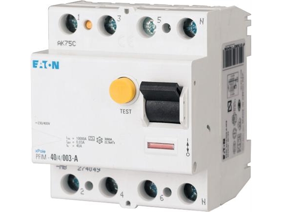Eaton Fejlstrømsafbryder Rcd 63a 300ma 4p Type A Selektiv 72mm Bred