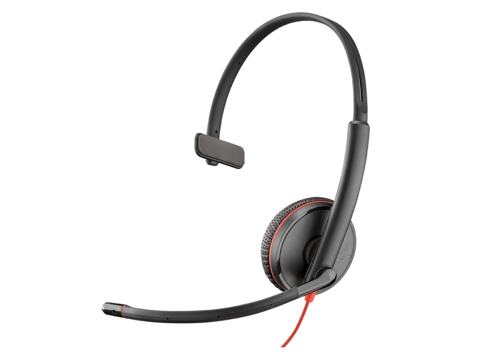 Poly Blackwire 3215, Ledningsført, Opkald/Musik, 20 - 20000 Hz, 96 G, Headset, Sort