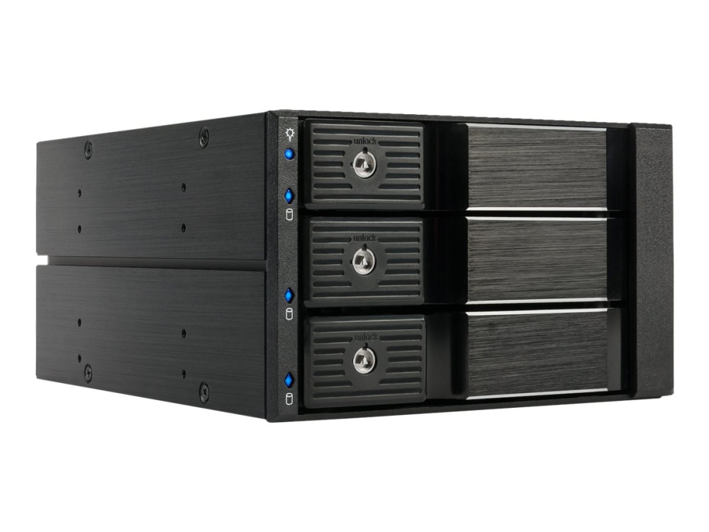 Fantec BP-SA2131 SAS + SATA backplane SAS I/II + SATA I/II/III til 3x 3,5 HDD i 2x 13,30 cm (5,25)-slot, 70 mm blæser, uden kaddie, aluminiumshus og front sort (2185)