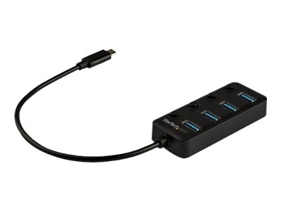 Startech.Com 4 Port Usb-C Hub - Usb-C- Auf 4X Usb 3.0 Typ-A- Ports Mit Einzelnen Ein-/Ausschaltern - Superspeed 5 Gbit/S Usb 3.2 Gen 1 - Usb-Bus-Stro