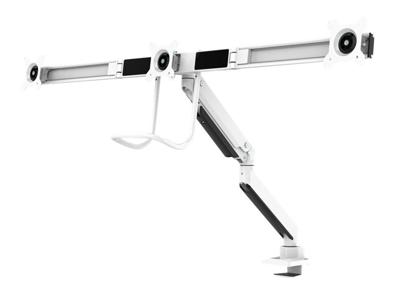 Neomounts NM-D775DX3 - Monteringssett - full bevegelse - for 3 LCD-skjermer - aluminium - hvit - skjermstørrelse: 17-24 - klemmemonterbar, malje, skrivebordsmonterbar