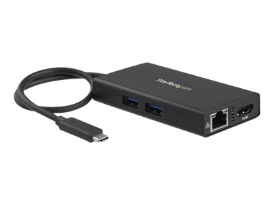 Startech.Com Usb-C Multiport Adapter - Usb-C Tragbare Docking Station Mit 4K Hdmi - 60W Power Delivery Pass-Through, Gbe, 2X Usb-A 3.0 Hub - Tragbare