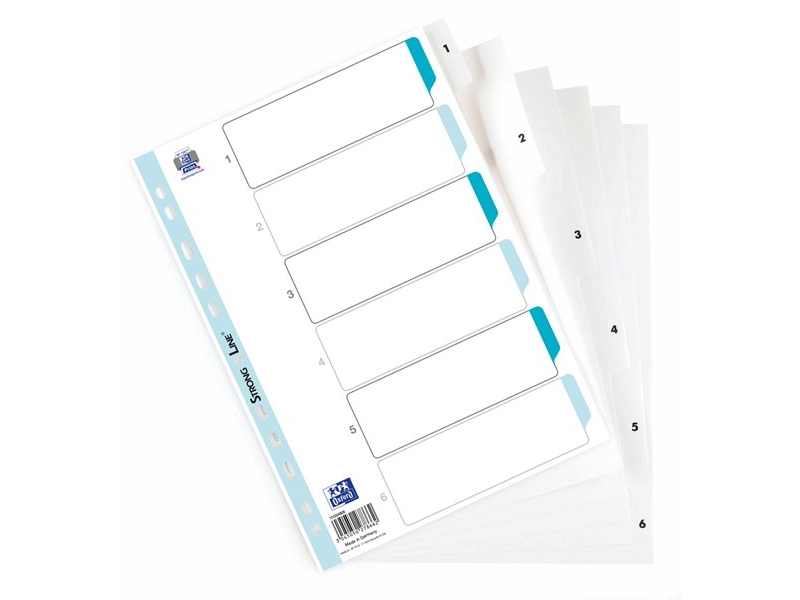 Elba 100204806, vit, polypropen (PP), A4, 0,12 mm, 6 st | Arkivering - Tabblad - PP-Tabblad & Register | GameStuff