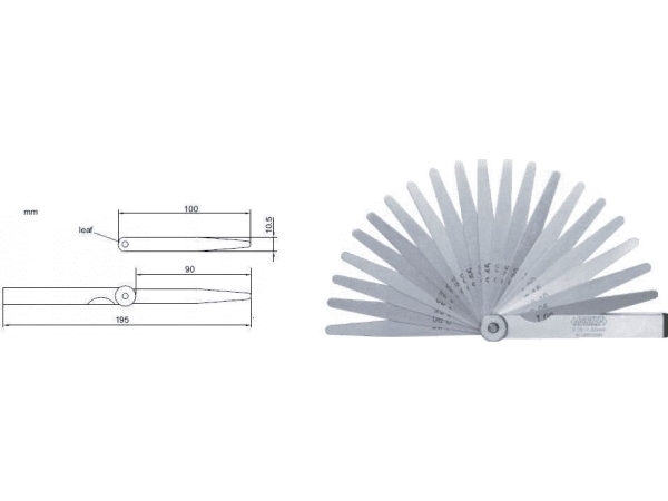 Insize Fühlerlehre Mwsb 0,02-1,0 L=100 (4602-17)