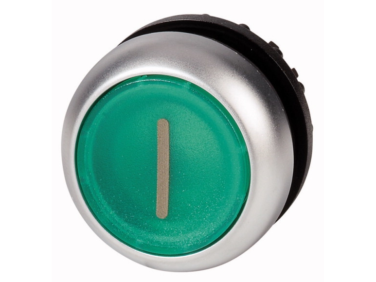 Eaton M22-Dl-G-X1, Trykknapkontakt, Sort, Grøn, Metallic, Ip66, Ip67, Ip69, 29,7 Mm, 29,7 Mm, -25 - 70 °C