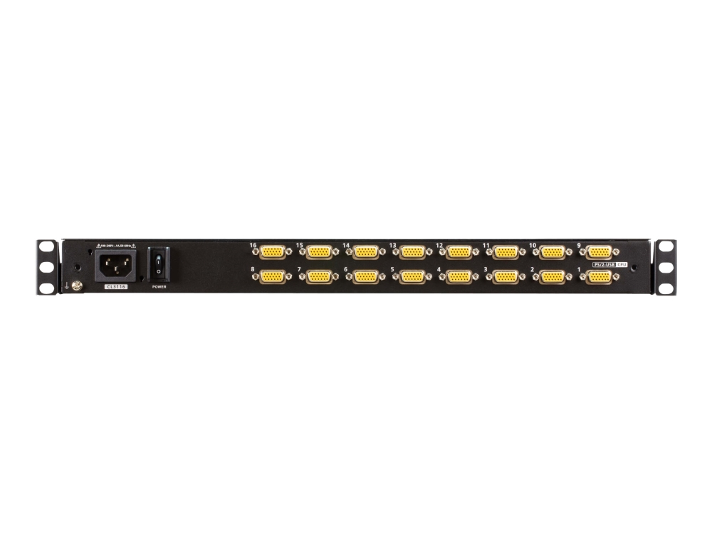 Aten Cl3116nx – Kvm-Konsole Mit Kvm-Switch – 16 Anschlüsse – Ps/2, Usb – 18,5" – Rack-Version – 1366 X 768 Bei 60 Hz – 250 Cd/M² – 1000:1 – 5 Ms – 1U
