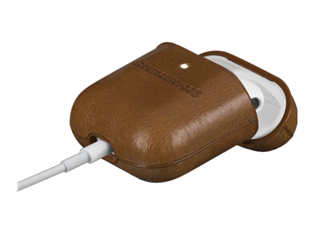 Dbramante1928 Copenhagen - Beskyttende Kasse Til Øretelefoner - Fuldnarvet Læder - Tan - For Apple Airpods (1. Generation, 2. Generation)