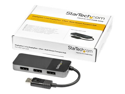 Startech.Com 3-Port Multi-Monitor Displayport Adapter, Dp Auf 3X Displayport 1.4 Splitter, Dreifach 4K Computer Mst Hub, Usb Betrieben, Nur Windows,