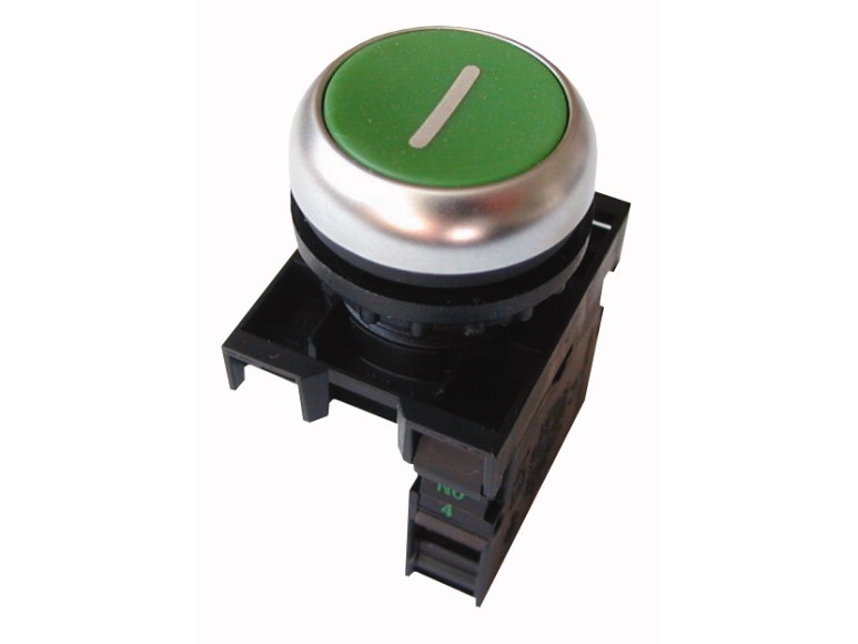 Eaton M22-D-G-X1/K10, Trykknapkontakt, Sort, Grøn, Ip66, Ip67, Ip69, -25 - 70 °C
