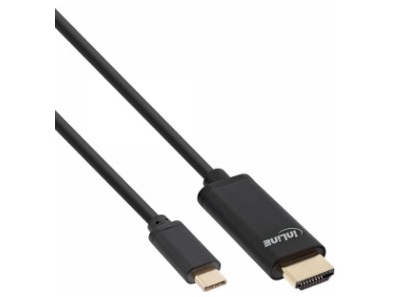 Inline 64113, 3 M, Usb Typ-C, Hdmi, Hanstik, Hanstik, Gold